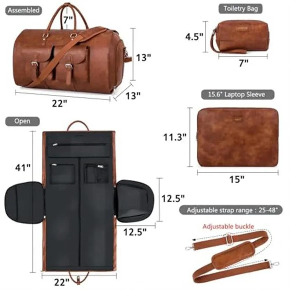 Men's 3Pcs Garment Duffel Bag Convertible Suitcase Bag